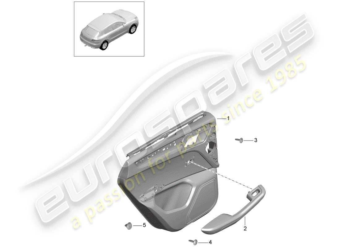 porsche 2017 (macan) door panel parts diagram