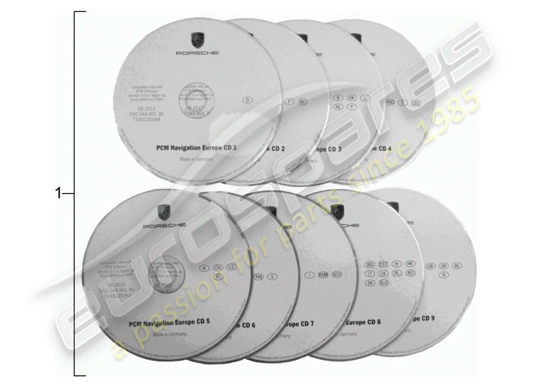 porsche 2008 (tequipment cayenne) navigation system part diagram