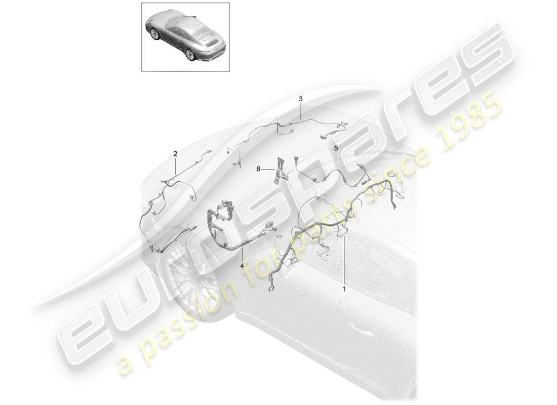 porsche 2019 (991-2) wiring harnesses part diagram