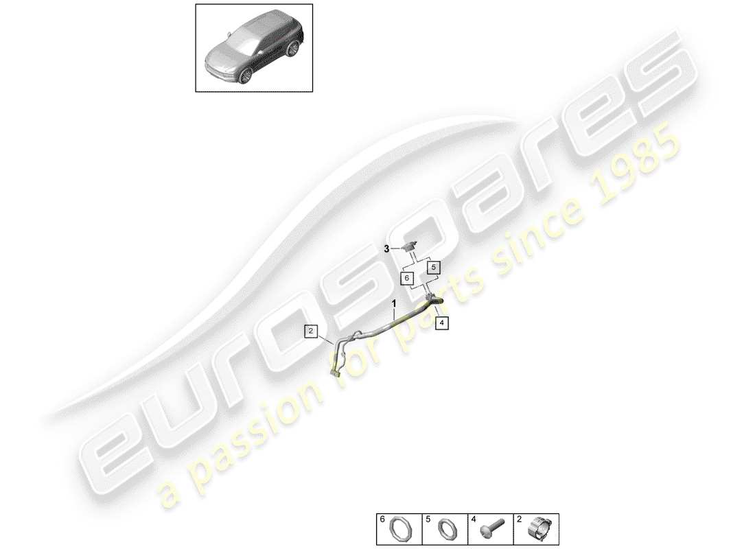 porsche 2020 (cayenne e3 9ya/9yb) refrigerant circuit part diagram