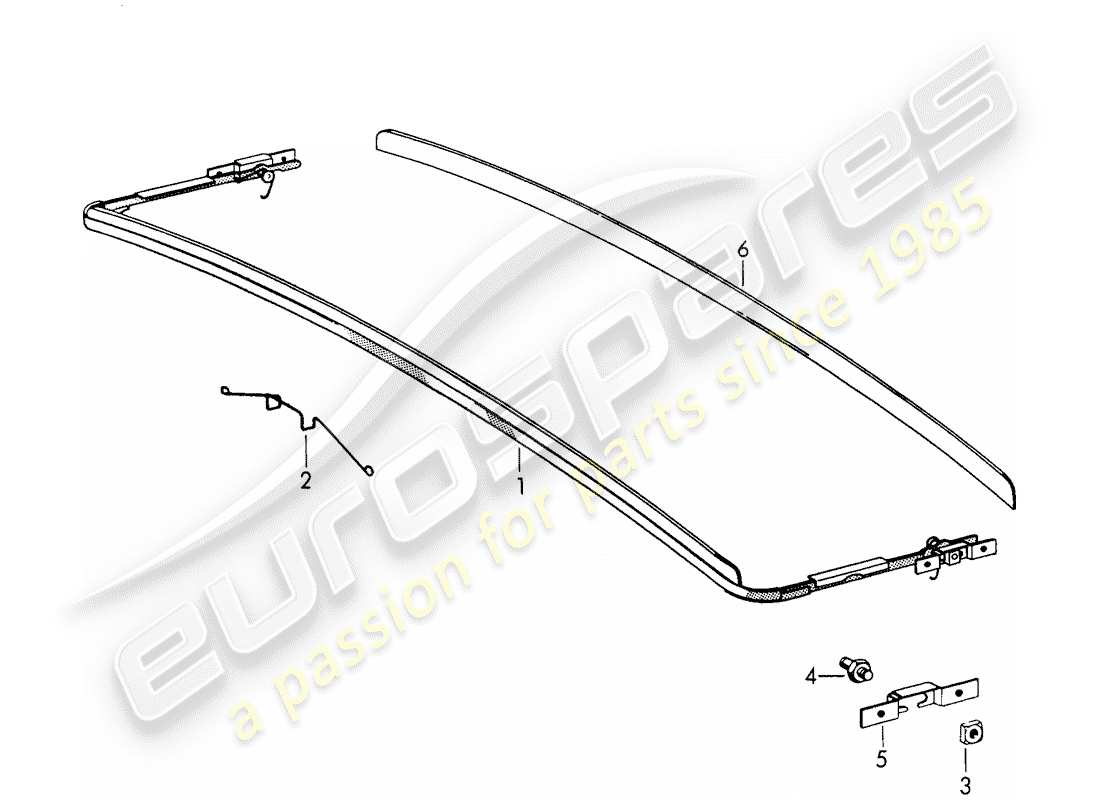 porsche 1963 (356b/356c) wind deflector - sunroof - electric parts diagram