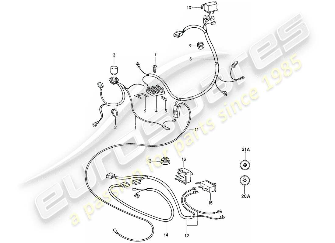porsche 1989 (911) electrical components - for - air conditioner part diagram