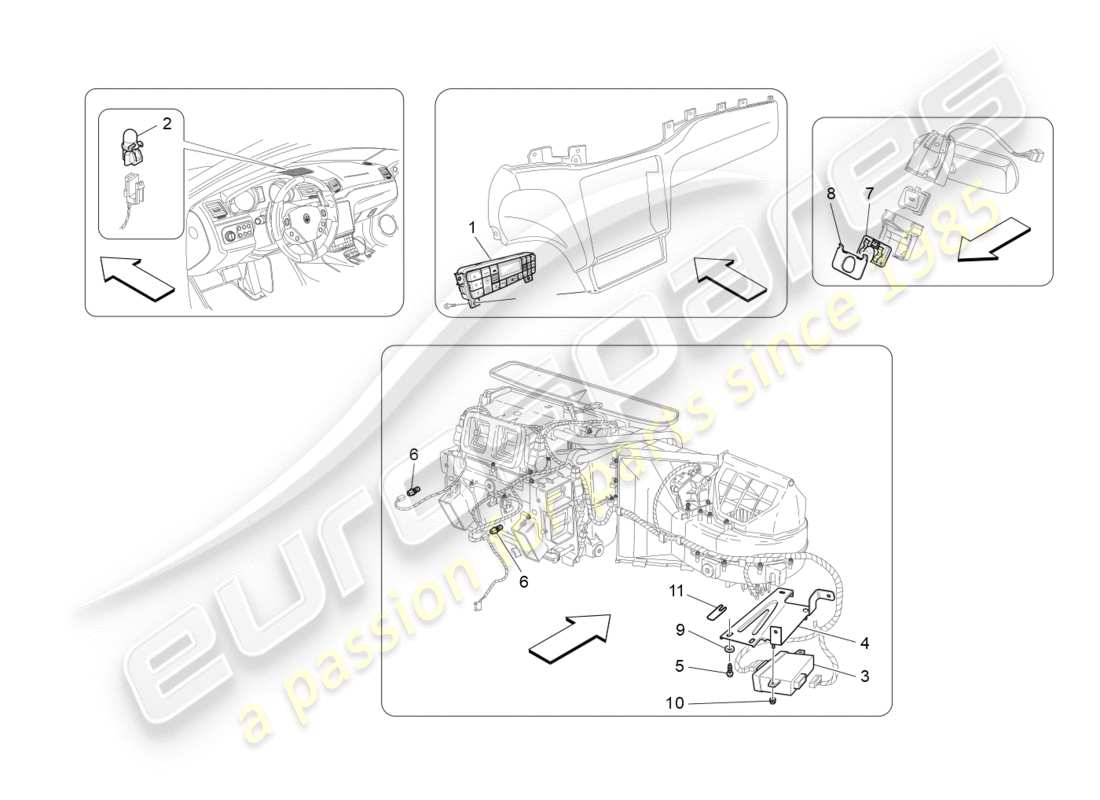 maserati granturismo s (2019) a/c unit: electronic control part diagram