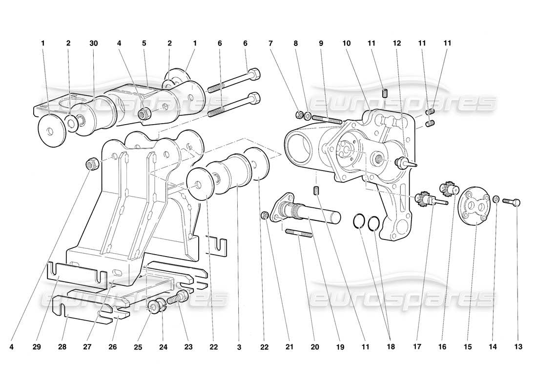 lamborghini diablo sv (1997) gearbox oil pump parts diagram