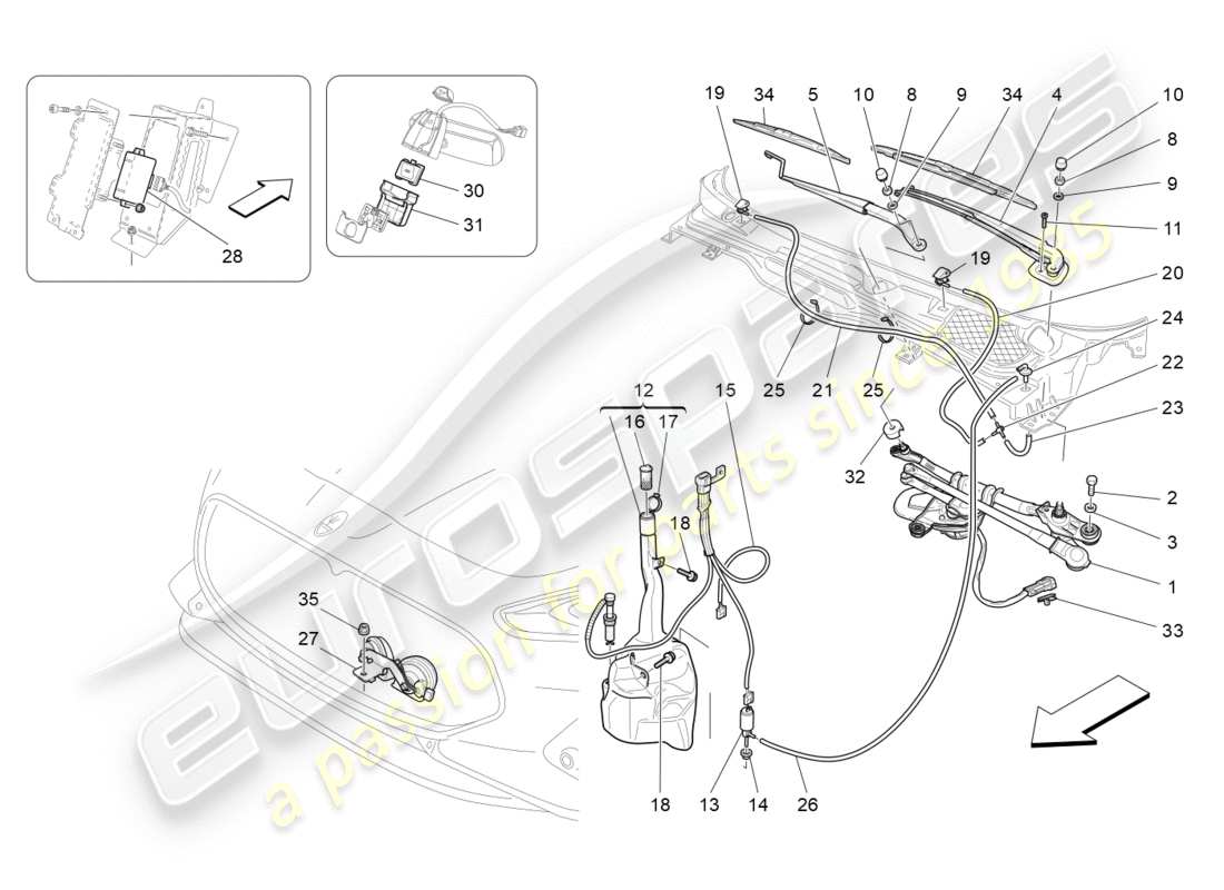 maserati granturismo s (2018) external vehicle devices parts diagram