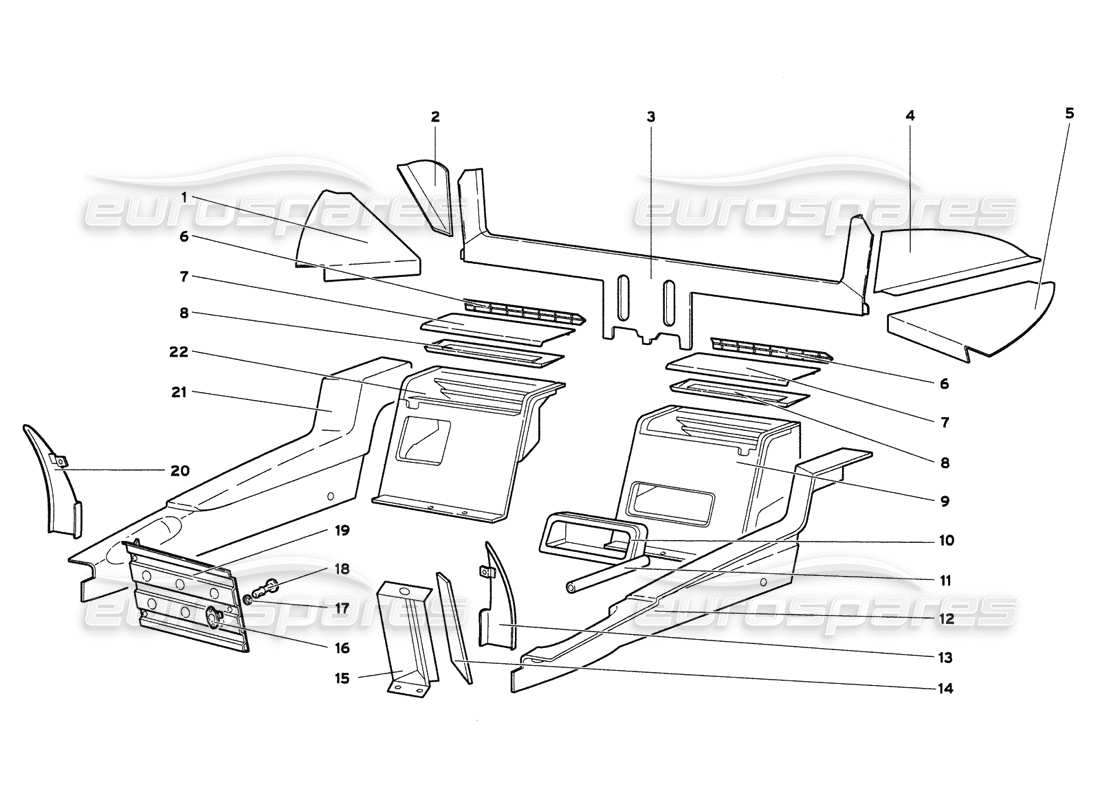 lamborghini diablo 6.0 (2001) passenger compartment trims parts diagram