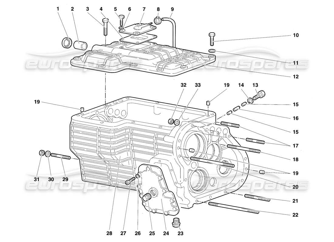 lamborghini diablo se30 (1995) gearbox parts diagram