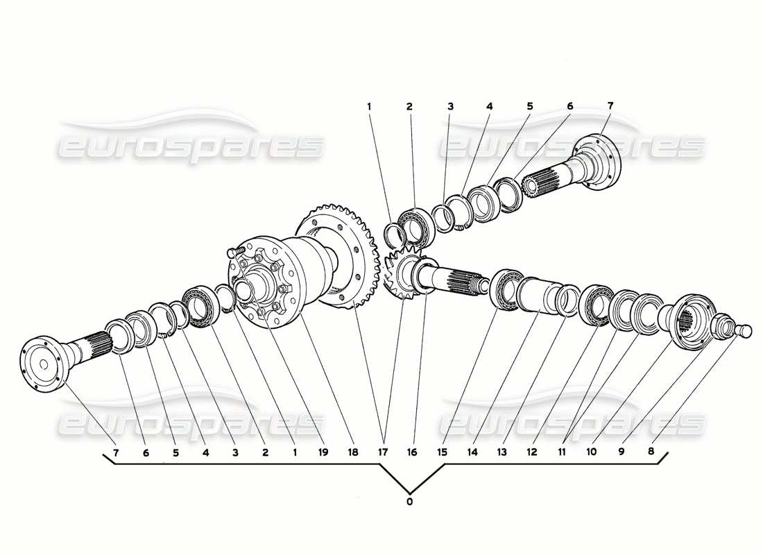 lamborghini diablo 6.0 (2001) front differential part diagram