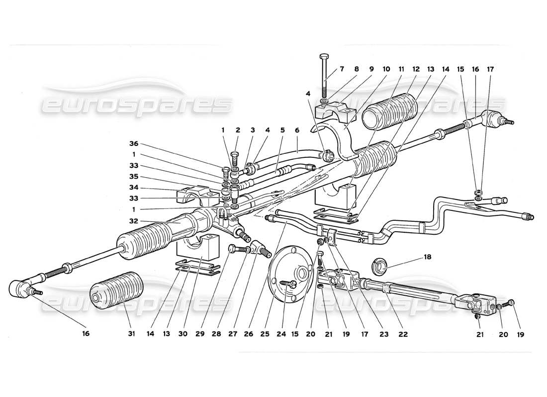 lamborghini diablo gt (1999) steering parts diagram