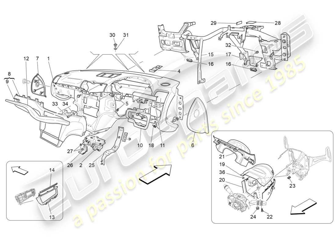 maserati granturismo s (2019) dashboard unit part diagram