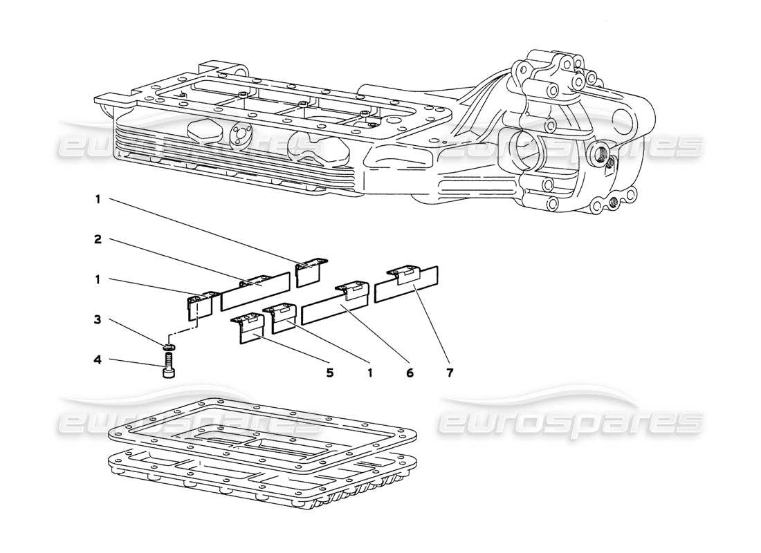 lamborghini diablo 6.0 (2001) oil sump hinged baffles parts diagram