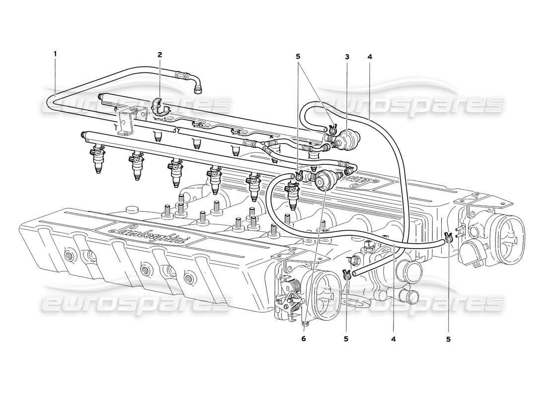 lamborghini diablo sv (1999) fuel system parts diagram