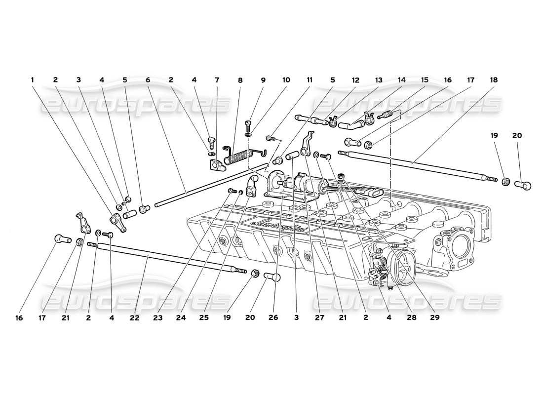 lamborghini diablo sv (1999) accelerator cables parts diagram