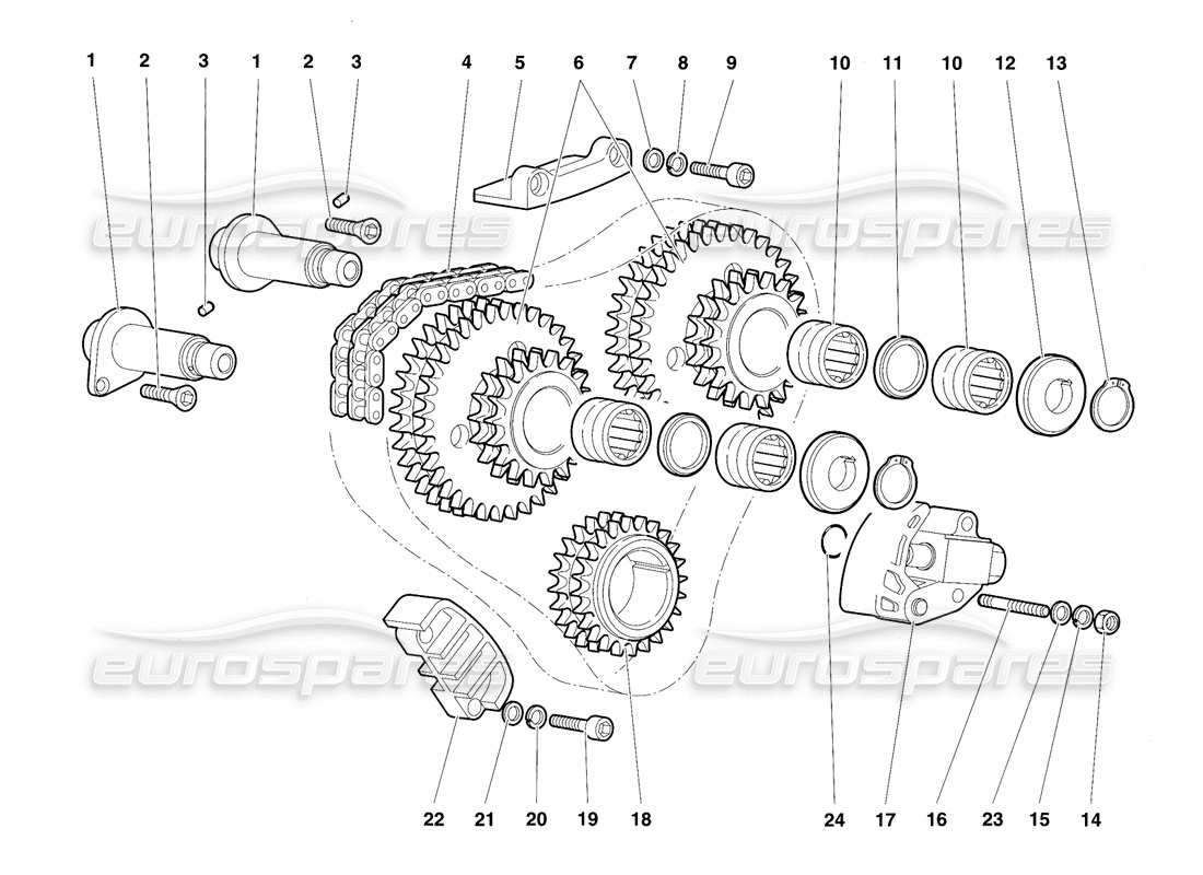 lamborghini diablo sv (1997) timing system part diagram