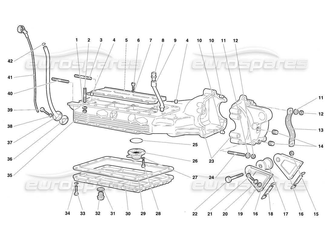 lamborghini diablo sv (1997) oil sump parts diagram