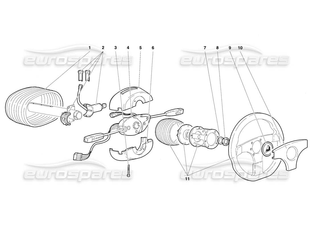 lamborghini diablo se30 (1995) steering parts diagram
