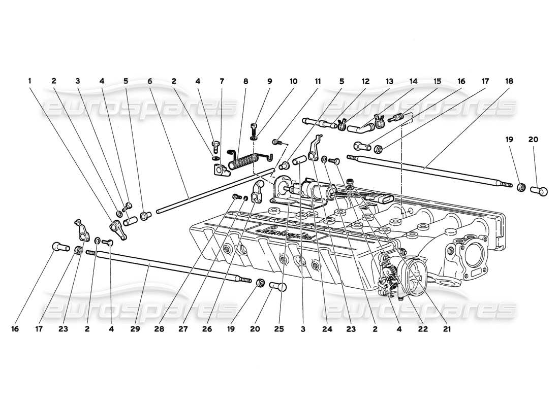 lamborghini diablo 6.0 (2001) accelerator cables parts diagram