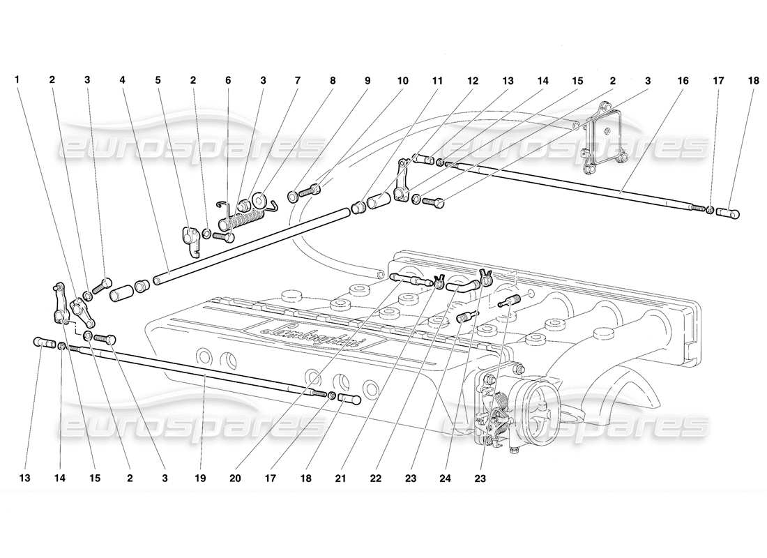 lamborghini diablo se30 (1995) accelerator cables parts diagram