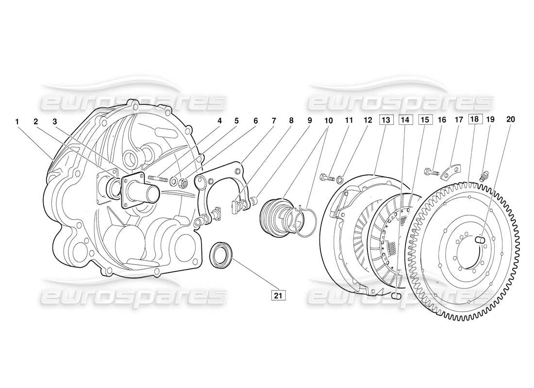 lamborghini diablo (1991) clutch (valid for june 1992 version) part diagram