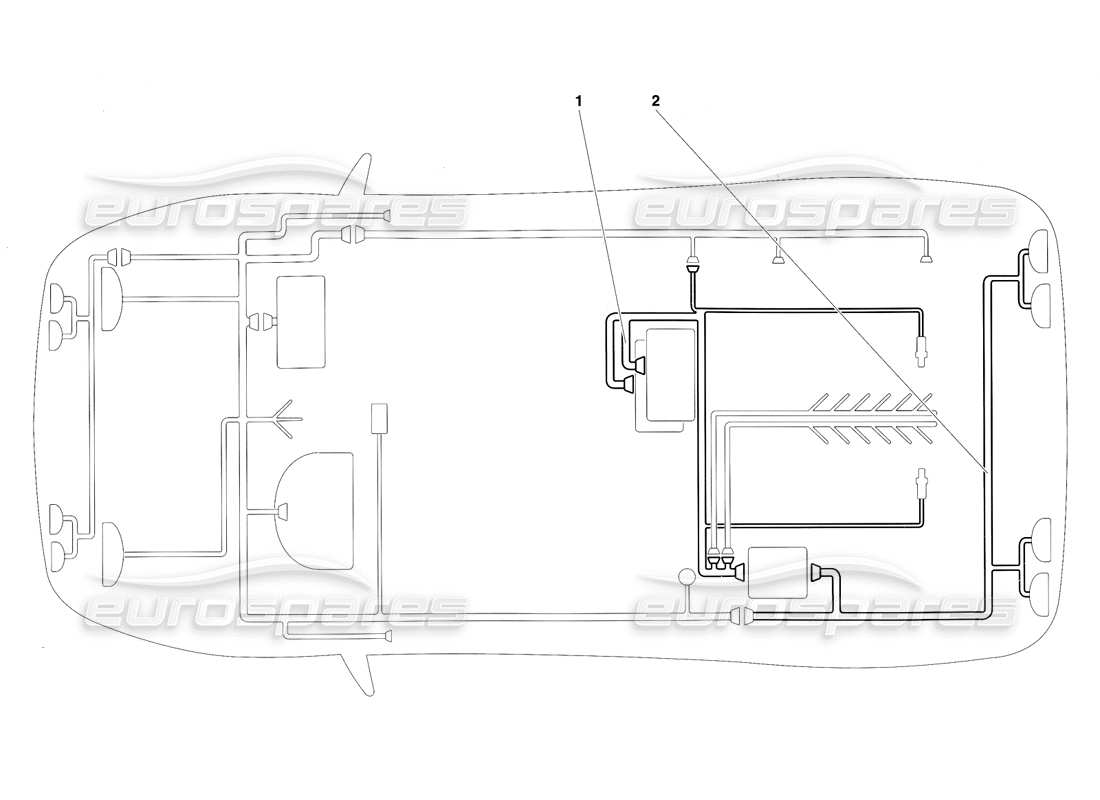 lamborghini diablo sv (1997) electrical system part diagram