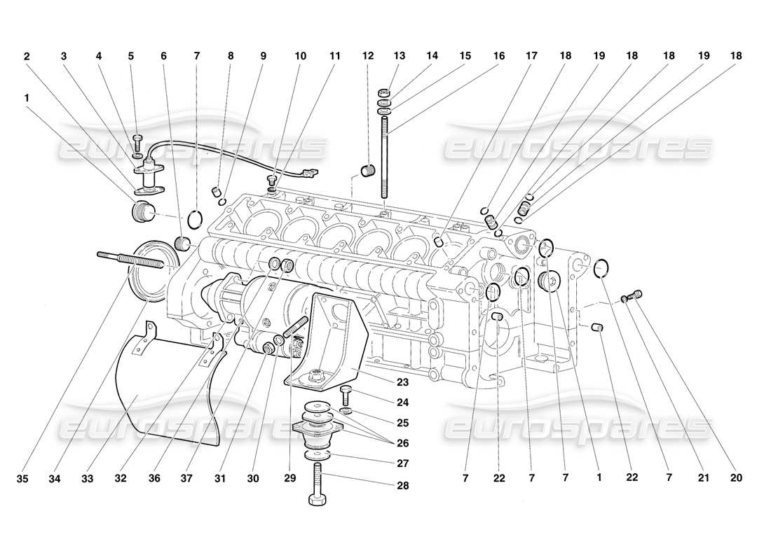 lamborghini diablo sv (1997) crankcase parts diagram