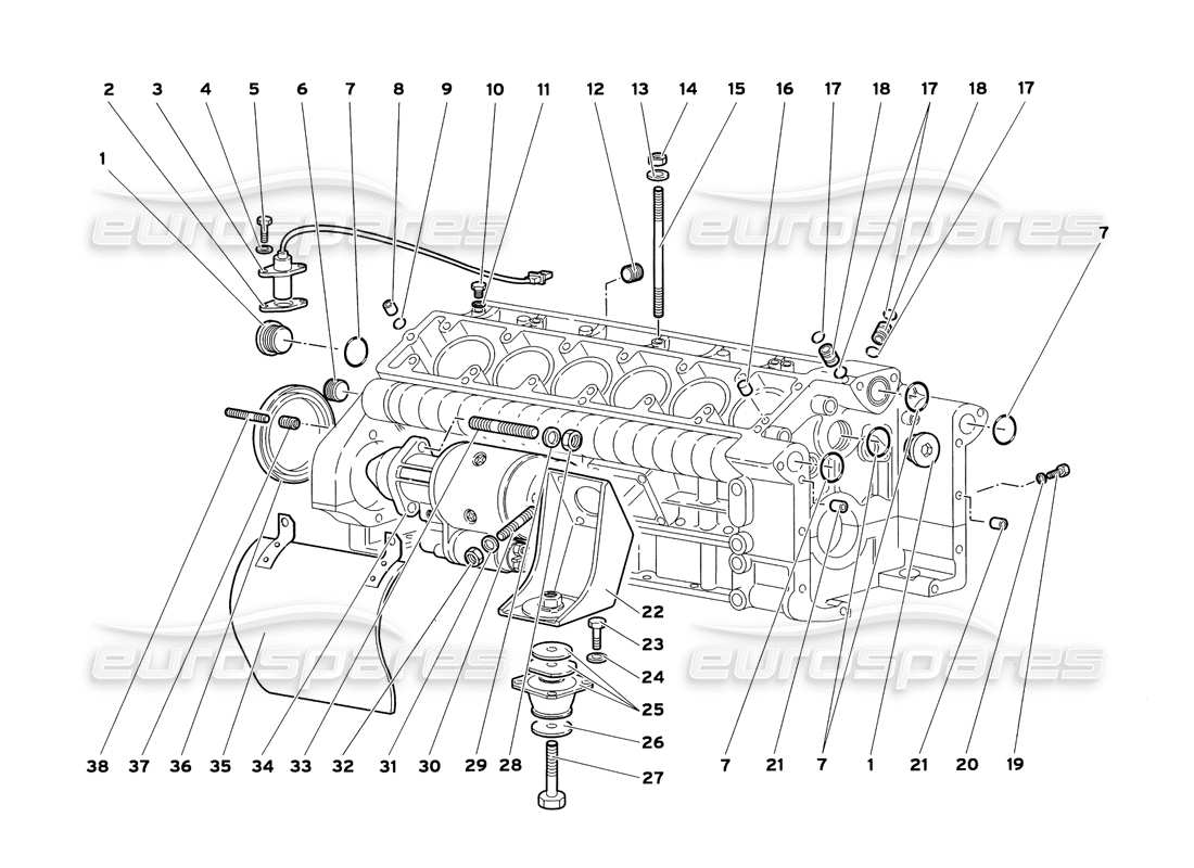 lamborghini diablo sv (1999) crankase parts diagram