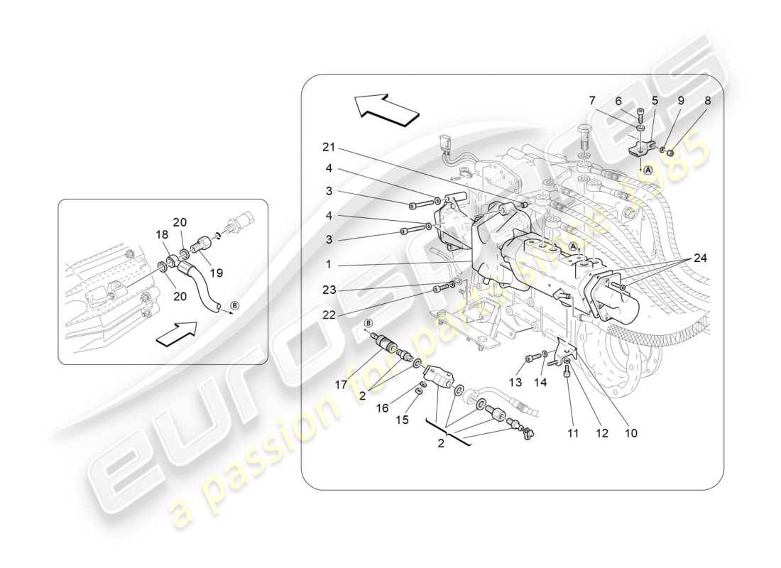 maserati granturismo s (2015) actuation hydraulic parts for f1 gearbox part diagram