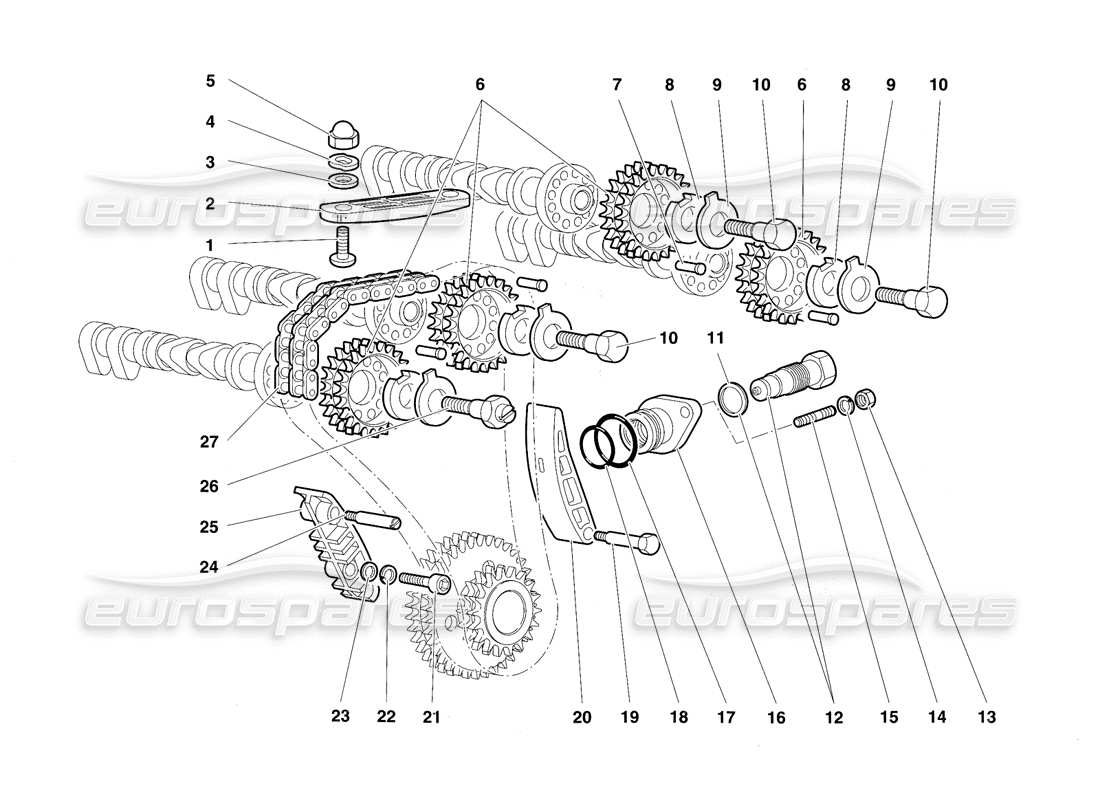 lamborghini diablo sv (1997) timing system part diagram