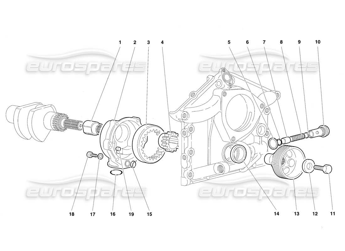 lamborghini diablo sv (1997) engine oil pump parts diagram