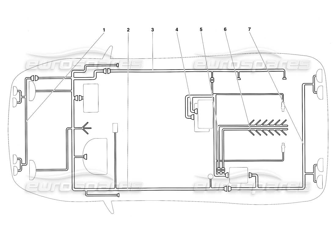 lamborghini diablo sv (1997) electrical system part diagram