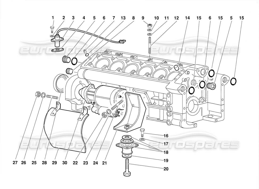 lamborghini diablo (1991) crankcase parts diagram