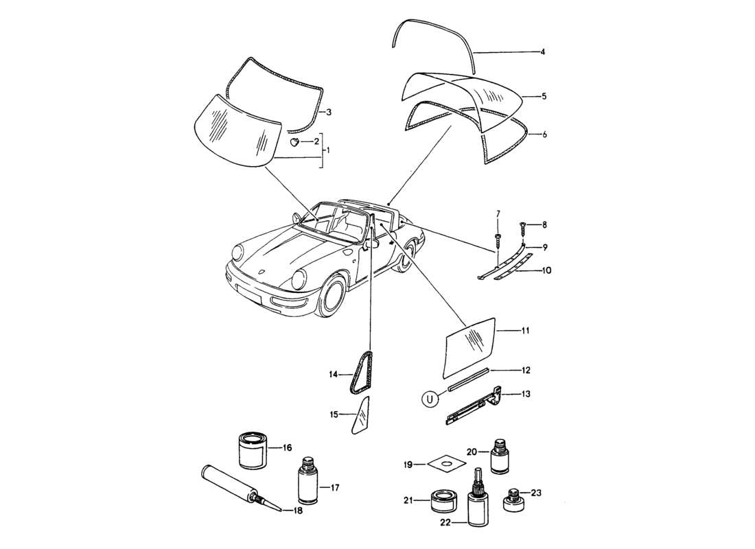 VIEW PARTS DIAGRAMS FROM THE PORSCHE 964 PARTS CATALOGUE a part diagram from the porsche 964 parts catalogue