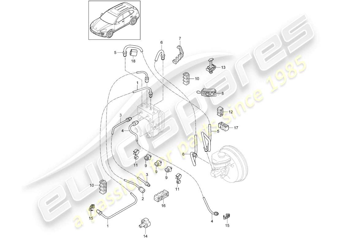 a part diagram from the porsche cayenne parts catalogue