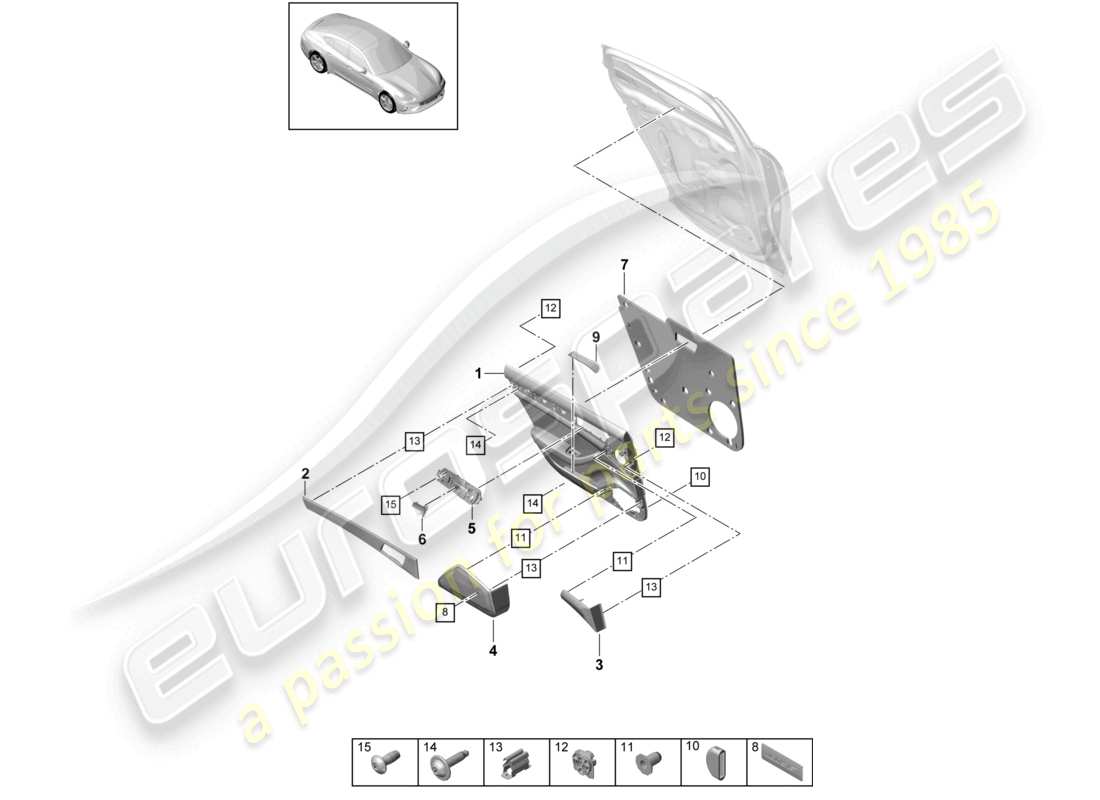 VIEW PARTS DIAGRAMS FROM THE PORSCHE PANAMERA PARTS CATALOGUE a part diagram from the porsche panamera parts catalogue