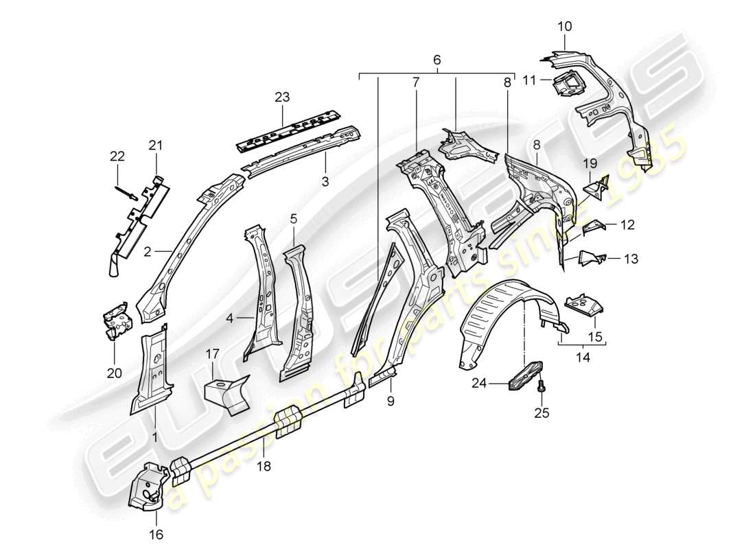 a part diagram from the porsche cayenne parts catalogue