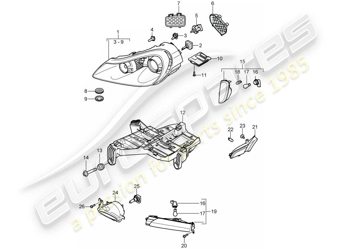 VIEW PARTS DIAGRAMS FROM THE PORSCHE CAYENNE PARTS CATALOGUE a part diagram from the porsche cayenne parts catalogue