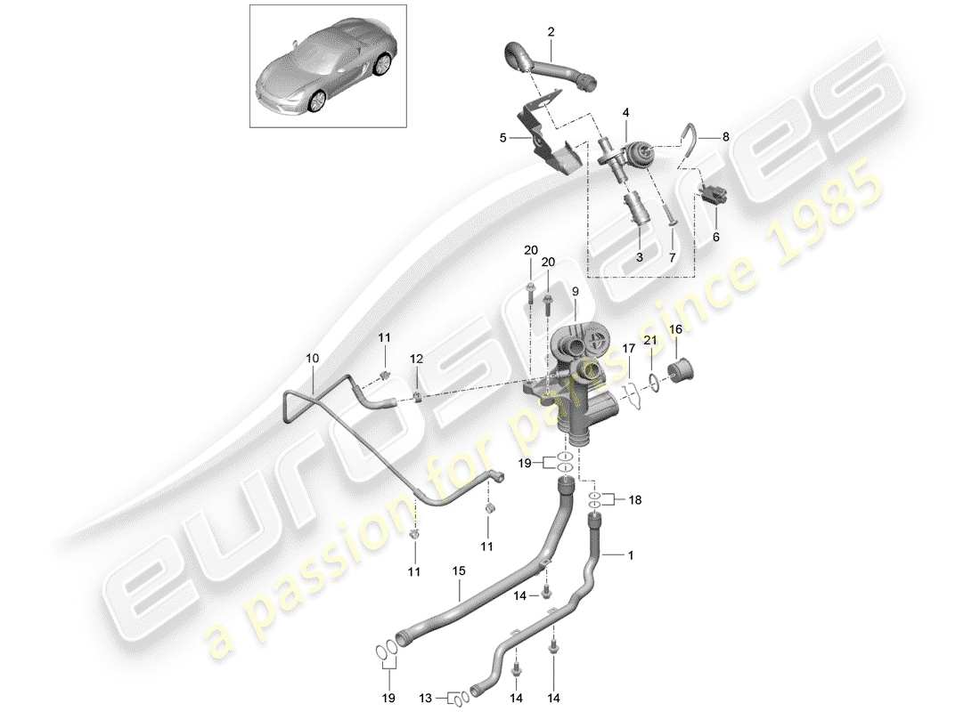 a part diagram from the porsche boxster parts catalogue