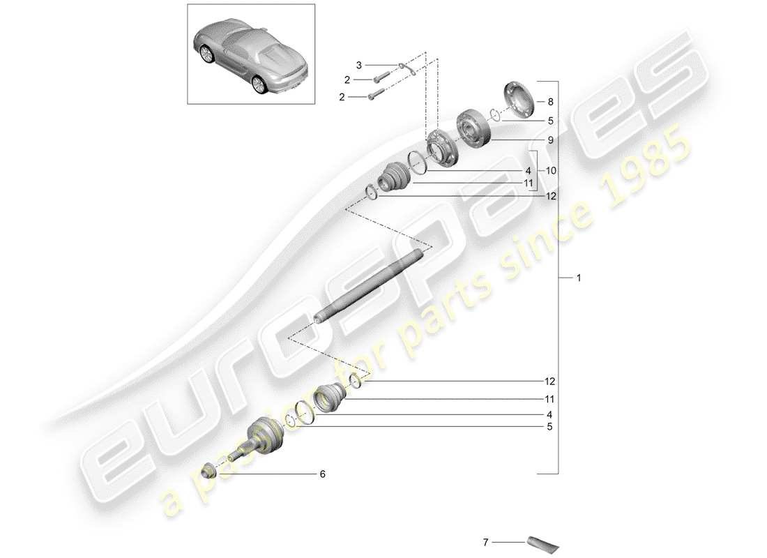 a part diagram from the porsche 2016 (981 boxster spyder) parts catalogue