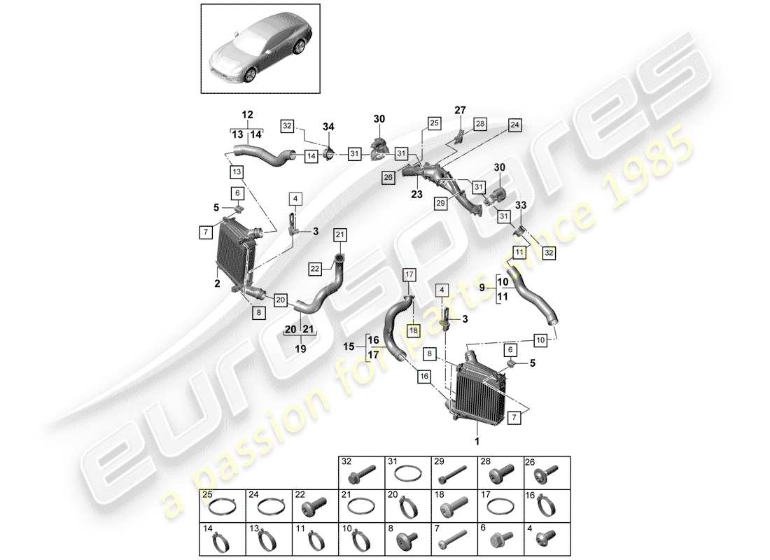 a part diagram from the porsche panamera parts catalogue