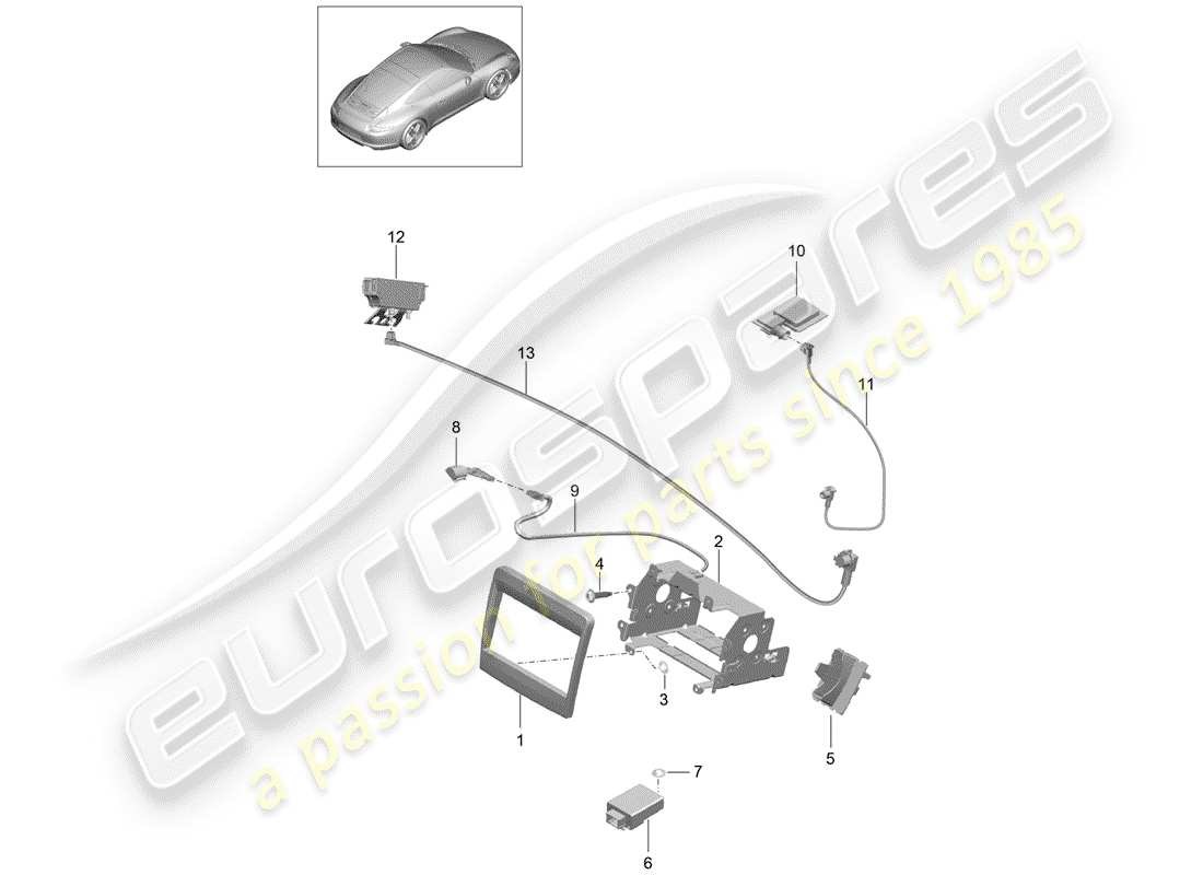 a part diagram from the porsche 991 parts catalogue