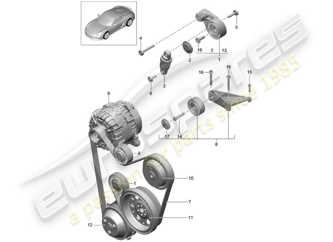 VIEW PARTS DIAGRAMS FROM THE PORSCHE BOXSTER PARTS CATALOGUE a part diagram from the porsche boxster parts catalogue