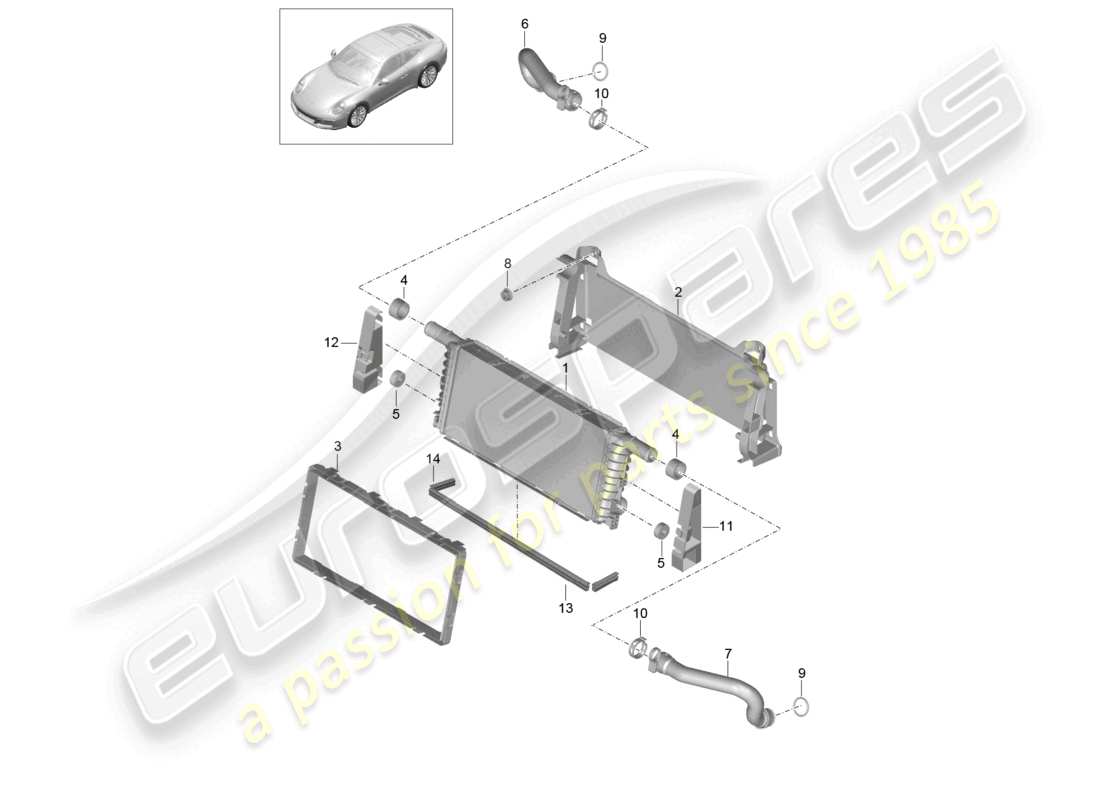a part diagram from the porsche 991 parts catalogue