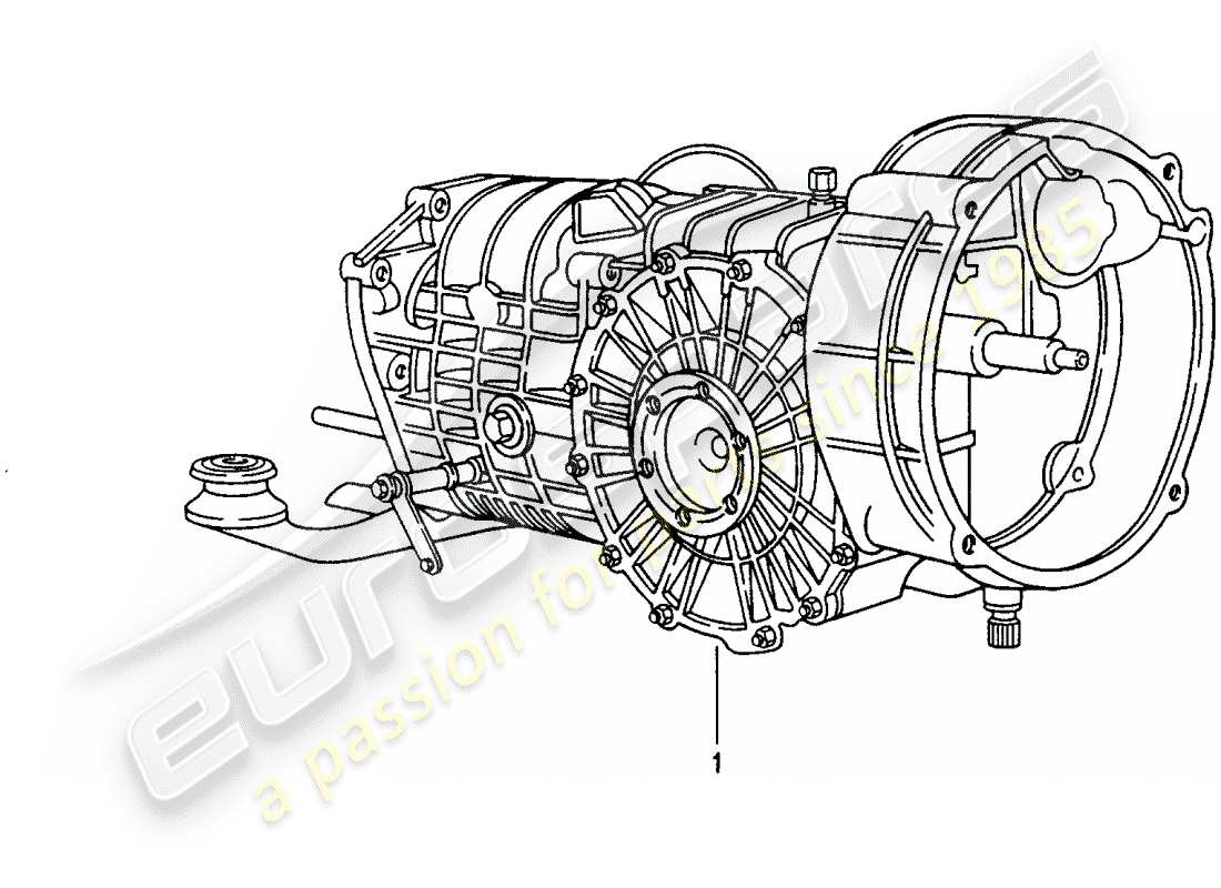 a part diagram from the porsche 1965 (refurbished and exchange catalogue) parts catalogue