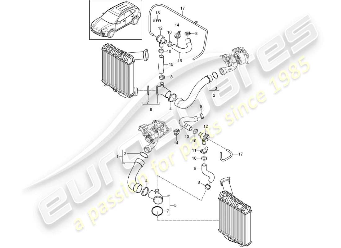 VIEW PARTS DIAGRAMS FROM THE PORSCHE CAYENNE PARTS CATALOGUE a part diagram from the porsche cayenne parts catalogue