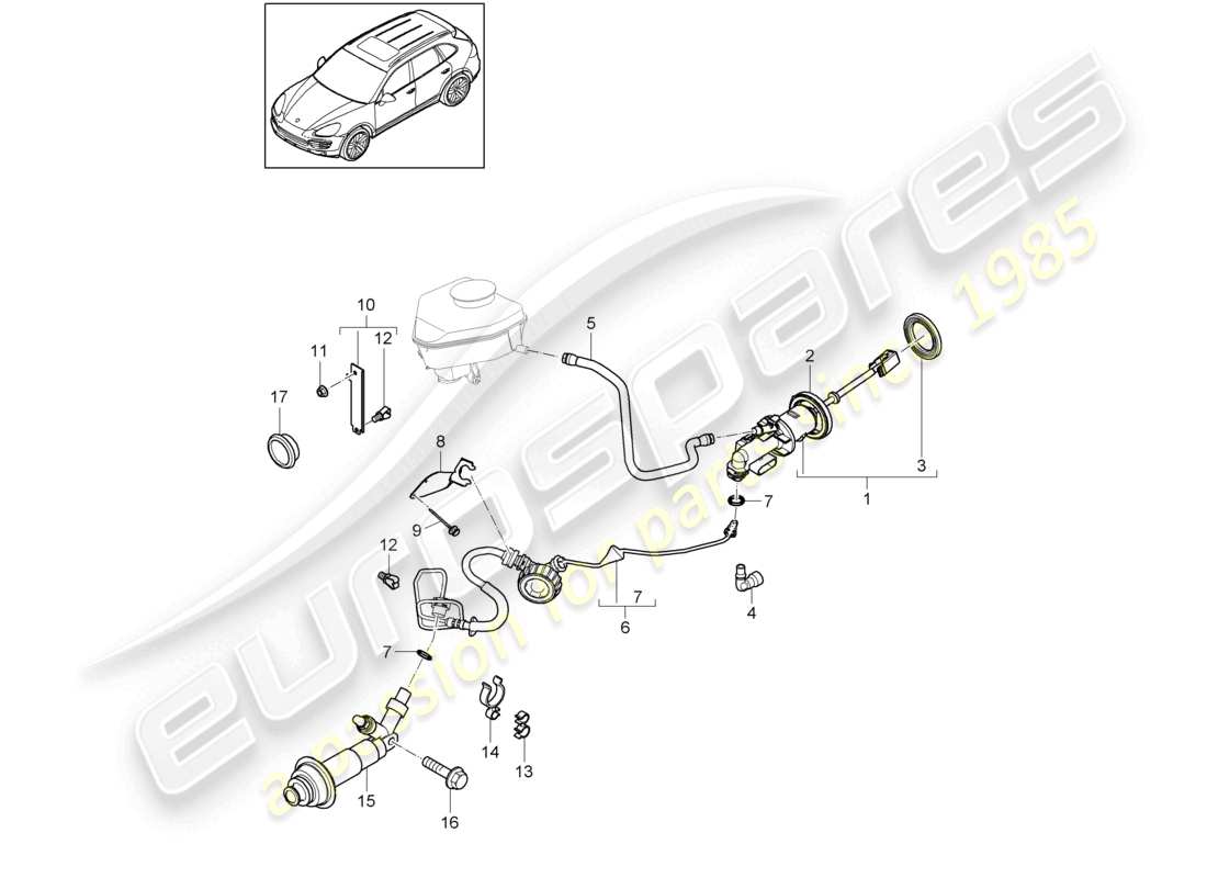 a part diagram from the porsche cayenne parts catalogue