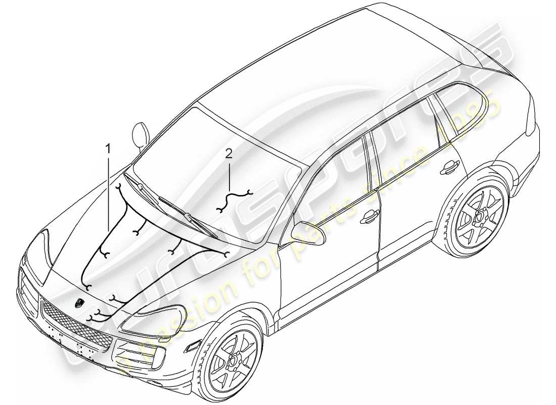 VIEW PARTS DIAGRAMS FROM THE PORSCHE CAYENNE PARTS CATALOGUE a part diagram from the porsche cayenne parts catalogue