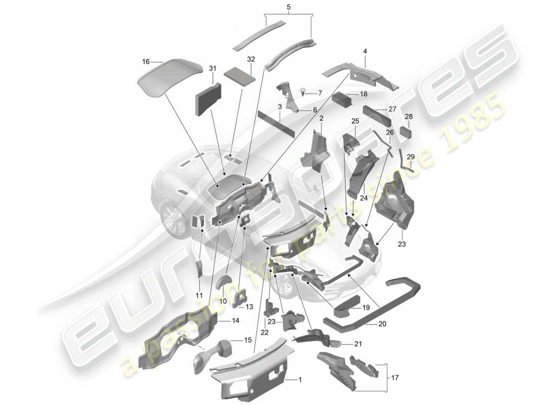 a part diagram from the porsche cayman parts catalogue