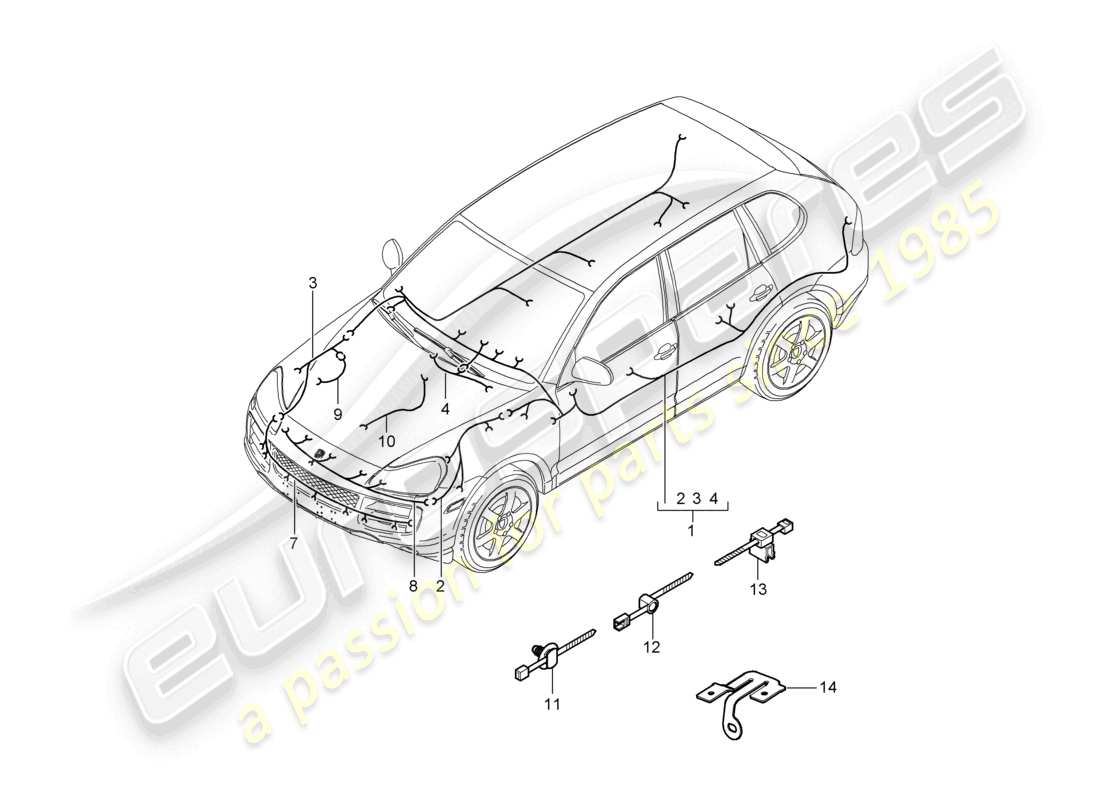 a part diagram from the porsche cayenne parts catalogue