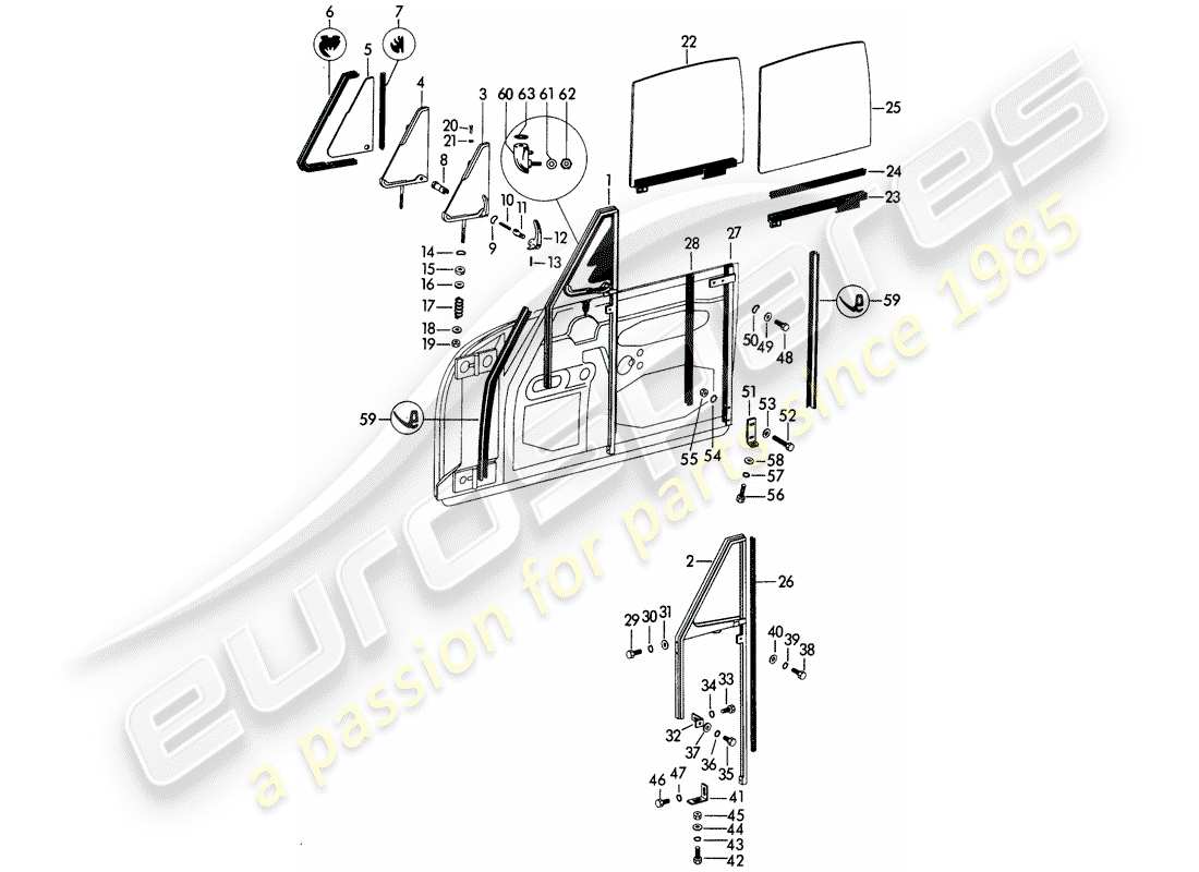 a part diagram from the porsche 356 parts catalogue