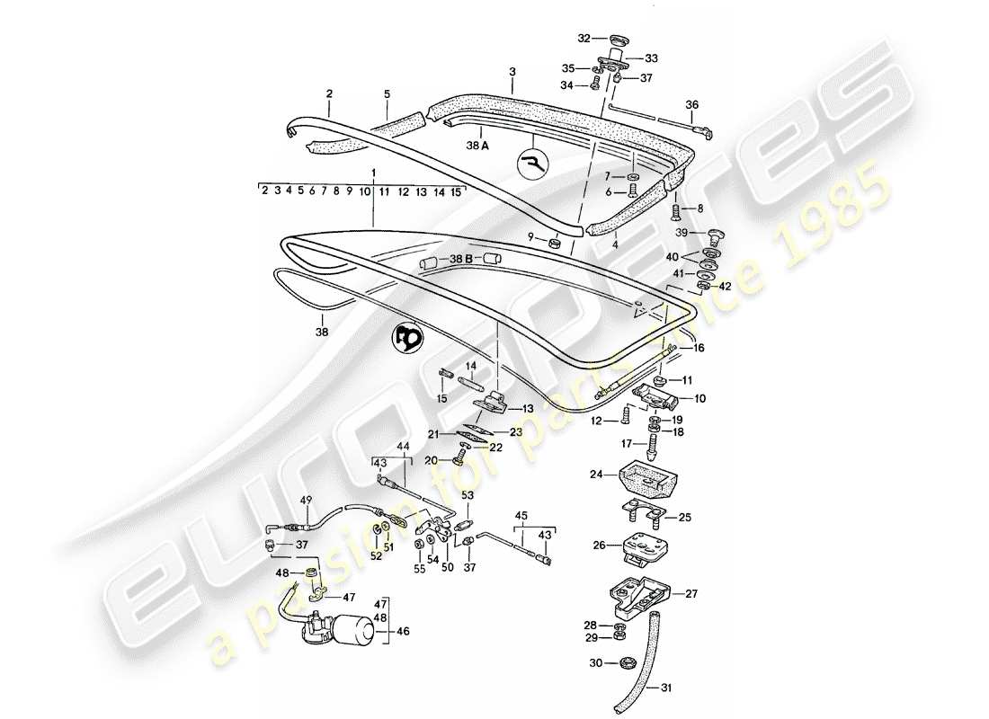 a part diagram from the porsche 924 parts catalogue